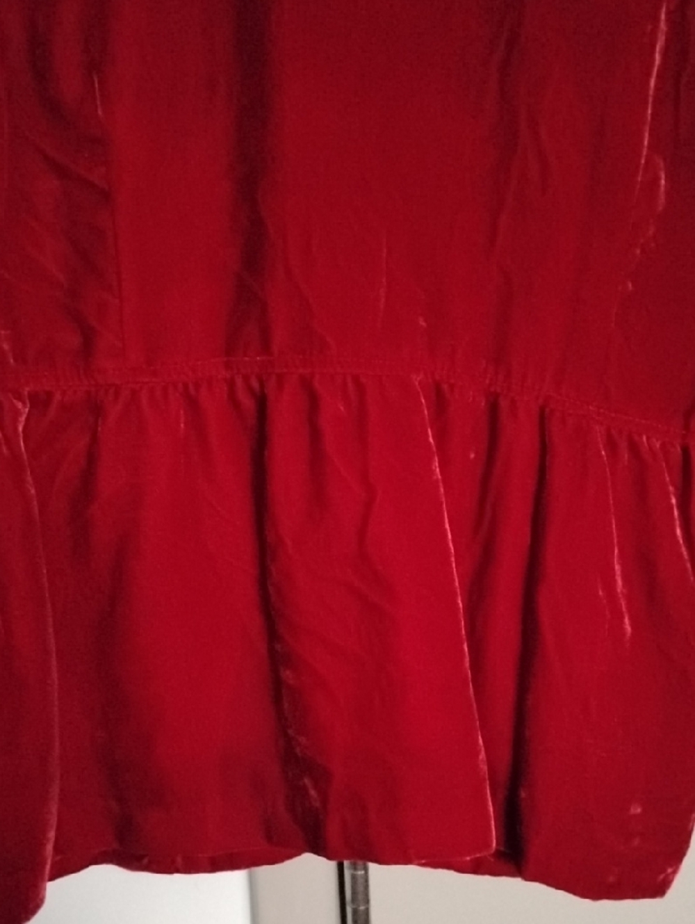 NY Collection Red Velvet Button-Front Blazer - Picture 9 of 9